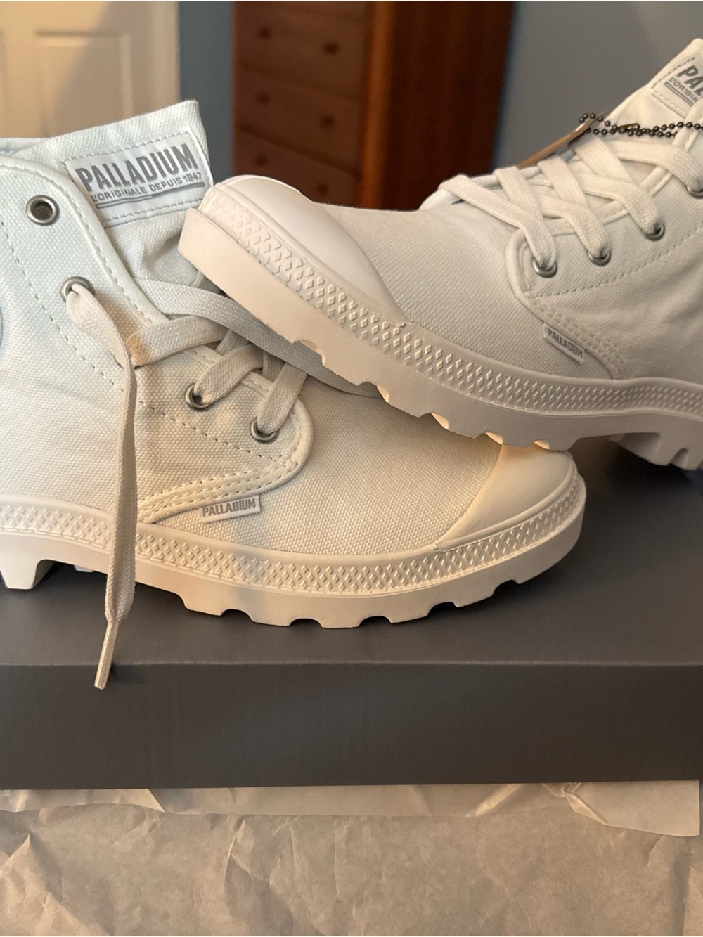 Palladium Women’s White Canvas High-Top Sneakers
